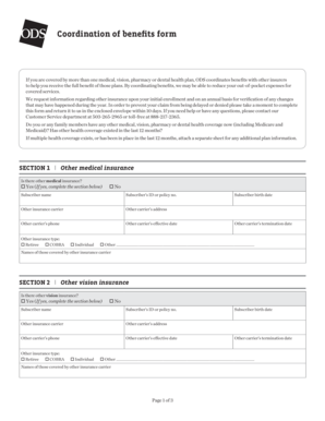 Coordination of Benefits Form