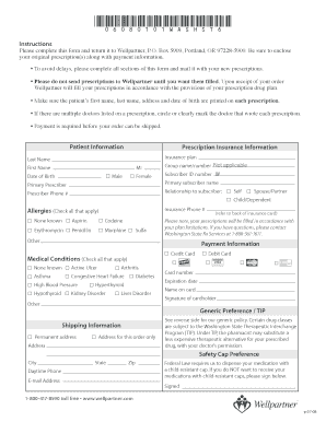 Wellpartner Prescription Order Form