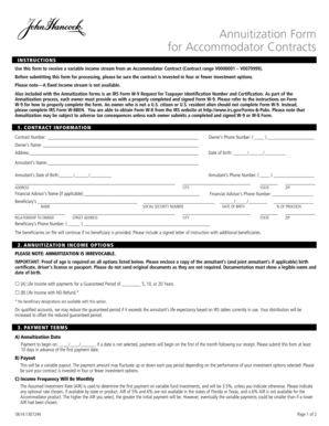 Annuitization Form for Accommodator Contracts