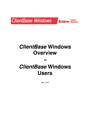 Fillable Online ClientBase Windows Overview ClientBase Windows Users ...