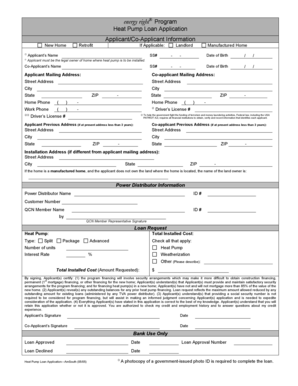 Heat Pump Loan Application