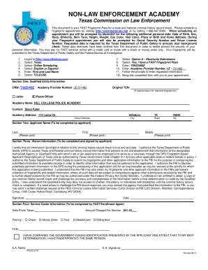 Texas FAST Fingerprint Pass