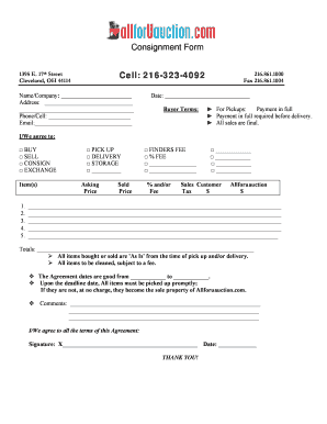 Consignment Agreement Form