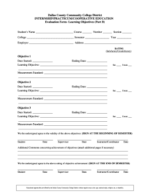Dallas County Internship Evaluation Form