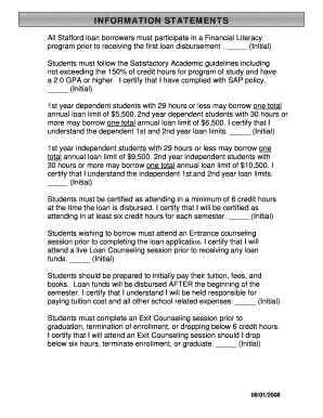 2008-2009 Stafford Loan Form