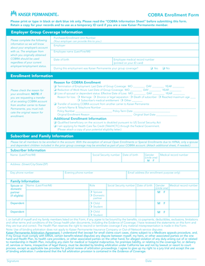 COBRA Enrollment Form