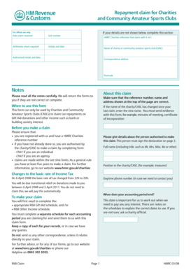 HMRC Charities Repayment Claim Form