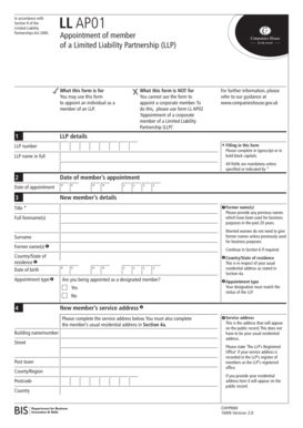 Appointment of Member of a Limited Liability Partnership (LLP)