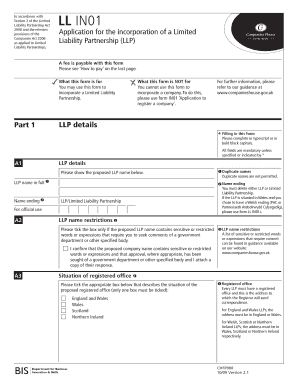 UK Limited Liability Partnership Incorporation Form