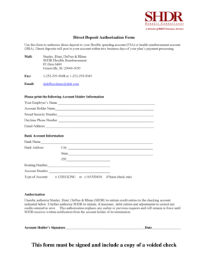Direct Deposit Authorization Form