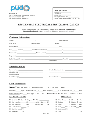 Residential Electrical Service Application