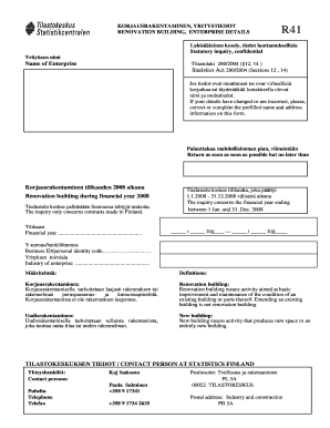 Renovation Building Enterprise Details Form