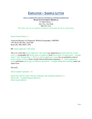 Employer Verification Letter for Sonographer
