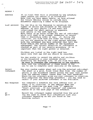 UK OPCS Omnibus Survey Form