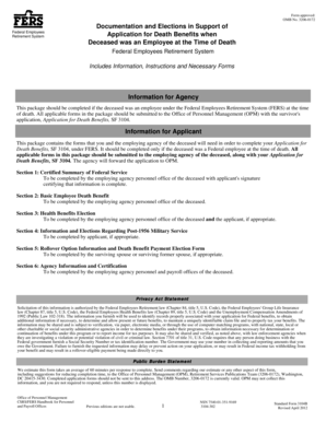 Federal Employees Retirement System Death Benefits Application