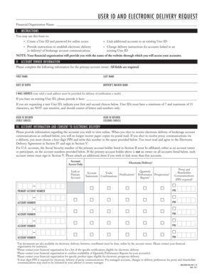 User ID and Electronic Delivery Request Form