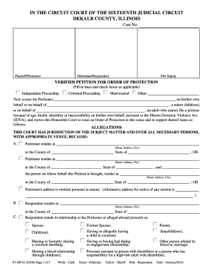 Verified Petition for Order of Protection