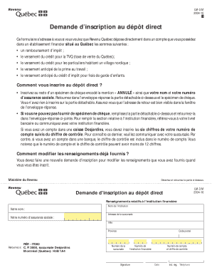 Demande d’inscription au dépôt direct