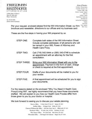 Will Information Form