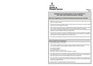 Application for Re-registration of Child's Birth