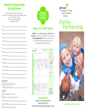 Girl Scouts Family Partnership Giving Form