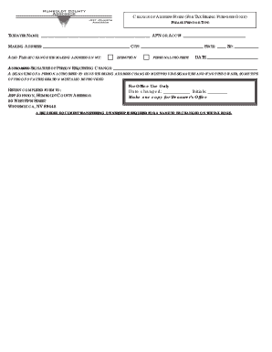 Change of Address Form for Tax Billing