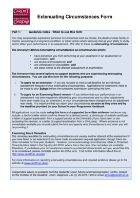 Extenuating Circumstances Form