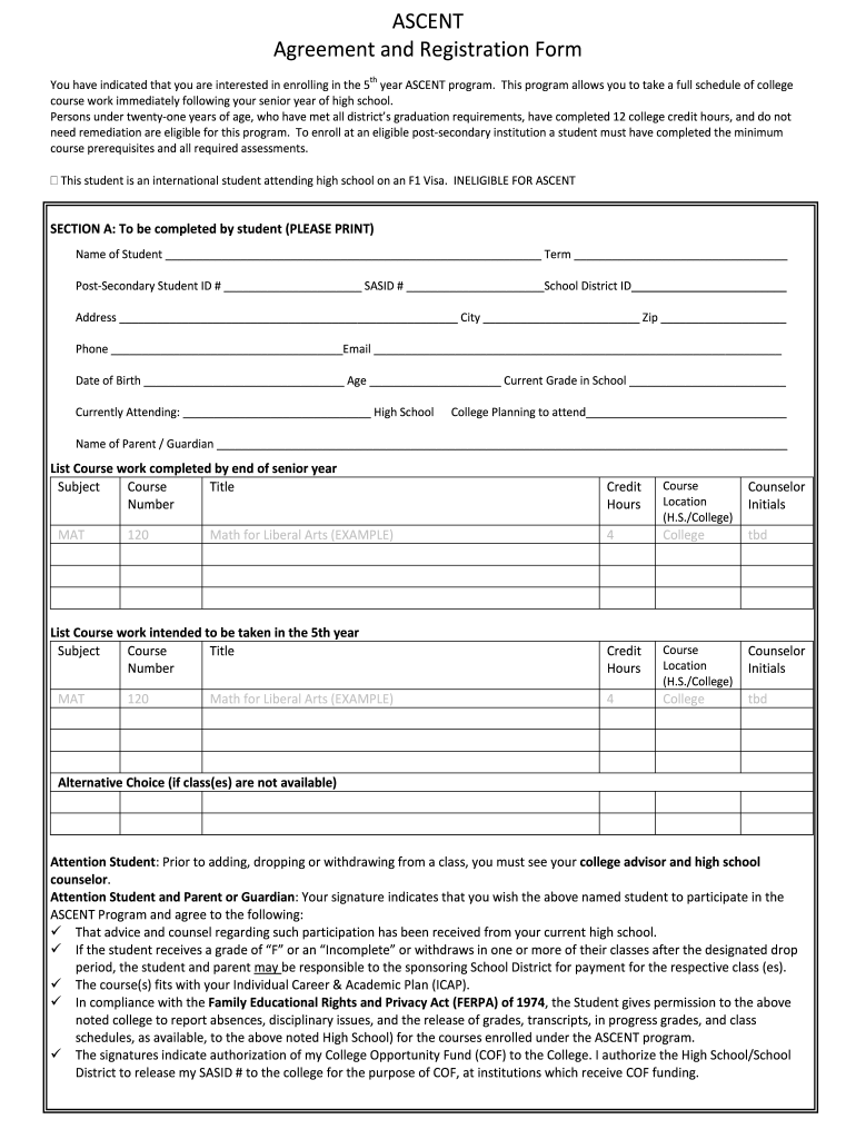 ascent form Preview on Page 1