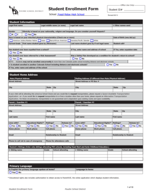 Student Enrollment Form