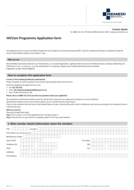 HIVCare Programme Application Form