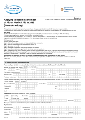 Altron Medical Aid Application Form