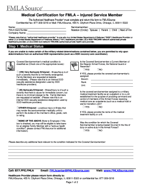 Medical Certification for FMLA – Injured Service Member