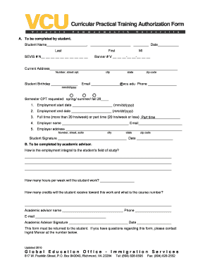 Curricular Practical Training Application