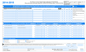 New Hanover County Schools Family Application for Meal Benefits