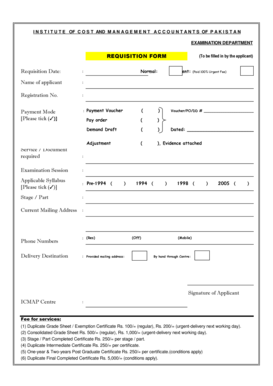 ICMAP Requisition Form
