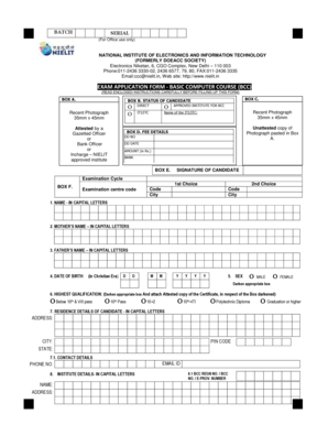 Exam Application Form - Basic Computer Course (BCC)