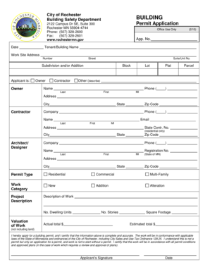 Rochester Building Permit Application