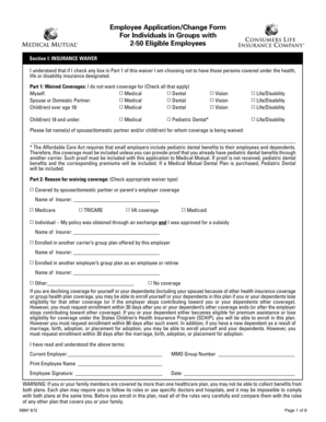 Employee Insurance Waiver Form