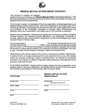 Medical Mutual of Ohio Group Contract