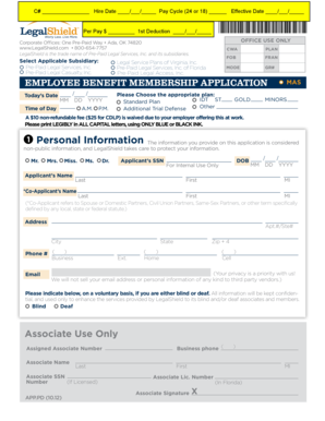 Employee Benefit Membership Application