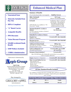 Ivy Tech Community College Health Insurance Enrollment Form