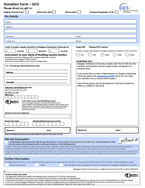 Donation Form – Glasgow Caledonian University