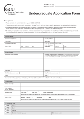 Undergraduate Application Form
