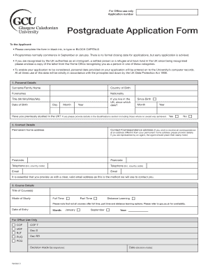 Postgraduate Application Form