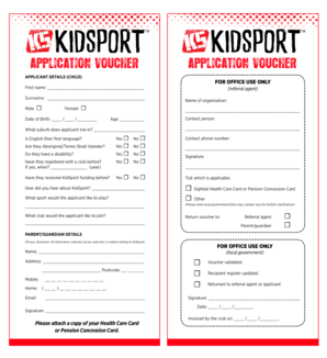 KidSport Application Voucher