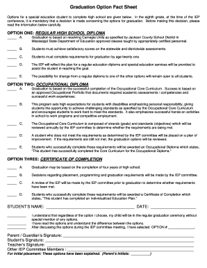 Special Education Graduation Options Fact Sheet