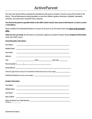 Active Parent Yazoo City Ms - Fill Online, Printable, Fillable, Blank