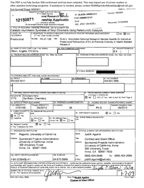 Kirschstein-NRSA Individual Fellowship Application