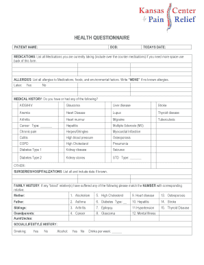 Health Questionnaire