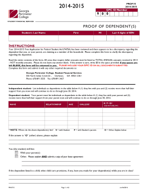 PROF15 Proof of Dependent Form